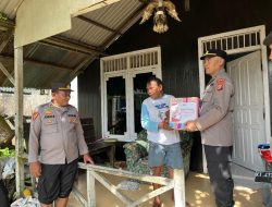 Polres Kukar Salurkan 80 Paket Sembako untuk Warga Terdampak Banjir di Loa Ipuh dan Maluhu